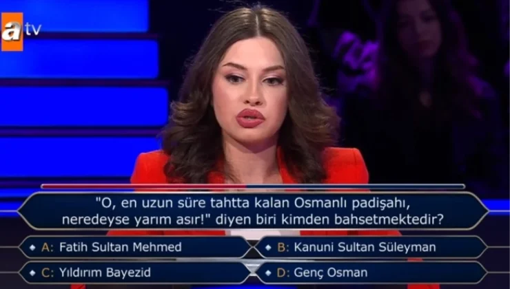 "O en uzun süre tahtta kalan Osmanlı Padişahı, neredeyse yarım asır!" diyen biri kimden bahsetmektedir? Kim Milyoner Olmak İster 7 Temmuz Sorusu Cevab